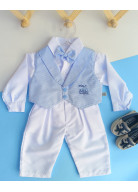 CONJUNTO BATIZADO XADREZ AZUL TAM. P